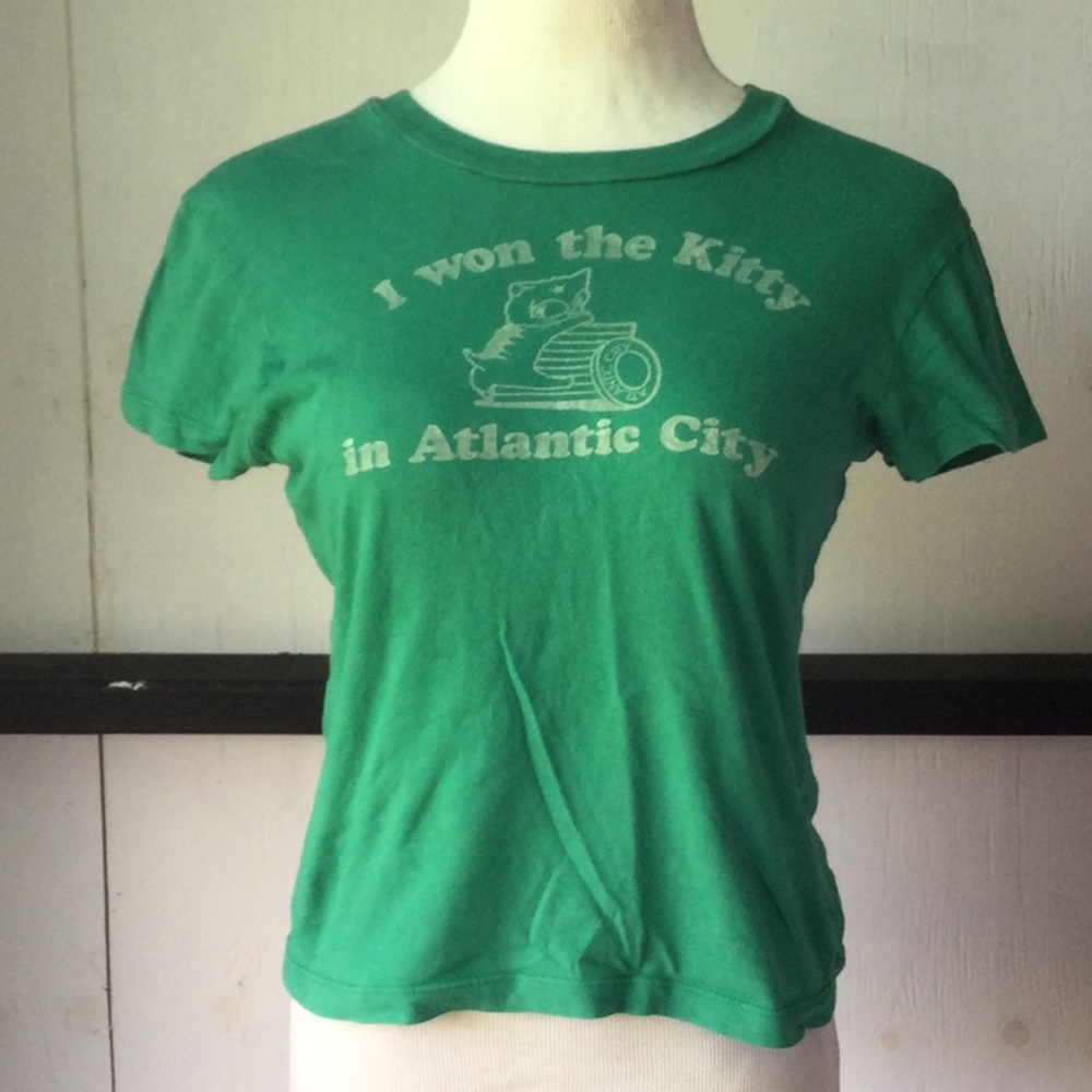 Paris Blues green graphic women’s baby tee